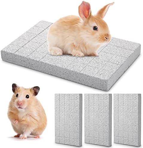 4 Pcs Rabbit Scratch Pads Bunny Grinding Claw Boards Rabbit Chew Stone Bunny Toys for Rabbits Small Animals Teeth Grinding Stone Chew Treat Toys for Hedgehog Chinchilla Hamster Gerbil Rat Digging Pads