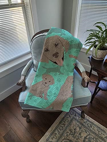 Caroline's Treasures MLM1053LQB Grey Labrador Retriever Quilted Blanket 50x60 Artwork Pattern Quilted Throw Blanket for Bed, Couch, Sofa, Soft and Lightweight