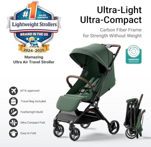 Mamazing Ultra Air Lightweight Baby Travel Stroller with Carbon Fiber Frame
