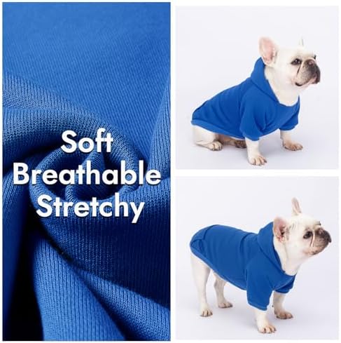 2 Pack Dog Hoodie Warm Hood Dog Sweater Cold Weather Small Dogs Sweatshirt Comfort Pet Clothes for Small Medium Dogs with Pockets Cats Chihuahua Clothes for Male Female Girl Boy Sporty Daily Wear