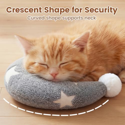 Moon-Shaped Calming Pillow for Cats Soft and Neck-Friendly Kitten Pillows