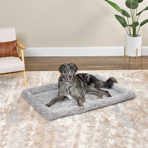MidWest Homes for Pets QuiteTime Deluxe Wave Bolster Bed for Giant Dogs; Easily Machine Wash and Dry; Gray; 54"; 40254-WVGY