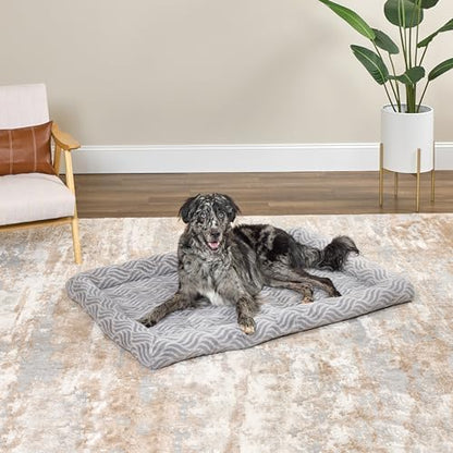 MidWest Homes for Pets QuiteTime Deluxe Wave Bolster Bed for Giant Dogs; Easily Machine Wash and Dry; Gray; 54"; 40254-WVGY