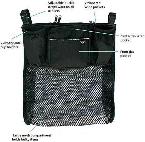 J.L. Childress Universal Cups N Cargo Stroller Organizer & Caddy, Black
