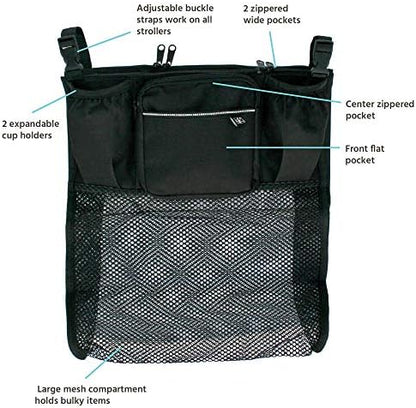 J.L. Childress Universal Cups N Cargo Stroller Organizer & Caddy, Black