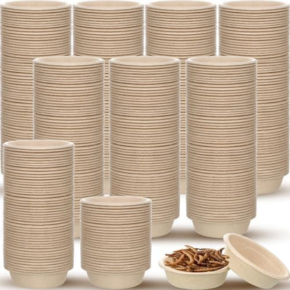 Maxcheck 1000 Pcs Paper Gecko Feeding Cups 1 oz Food and Water Bowls Small Reptile Feeding Ledge Replacement Cup Dish Bowl Ledge Accessories for Gecko Lizards Spiders Small Pet
