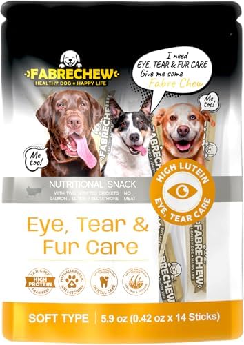 Cricket & Salmon Protein Dog Treats – Hypoallergenic High-Protein Soft Dental Chews for Sensitive Dogs 14 Pcs (Eye, Tear Marks & Fur Care)