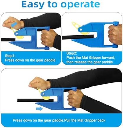 Heavy Duty Stall Mat Grippers - Pair of 2 Mat Movers Tool for Horse Stalls, Gym, Barn, and Trailer, Makes Moving Rubber Mats Easier, Saves Your Back and Hands