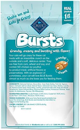 Blue Buffalo Bursts Seafood Crunchy & Creamy Cat Treats, 2 oz, 6 ct