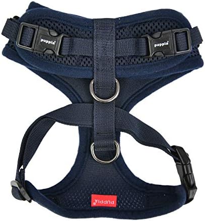 Authentic Puppia RiteFit Harness with Adjustable Neck, Navy, Large