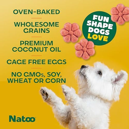 NATOO Biscuits for Small Dogs & Puppies, Oats & Berry, 8 oz