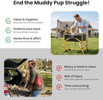 Foldable Dog Bath Cart for Dirty Outdoor Dog and Cat