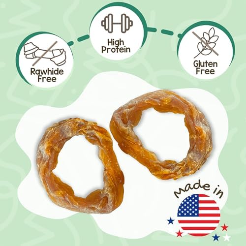 Nature Gnaws USA Turkey Tendon Rings Dog Treats, 8 oz