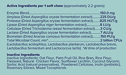 Great Poop Probiotics for Dogs - Fiber for Dogs Supplement with Dog Probiotics and Digestive Enzymes for a Healthy Gut, Firm Stool & Diarrhea Relief - Chicken Flavored Pet Soft Chews with Prebiotics