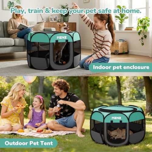 Dog Cat Small Animal Puppy Playpen Crate, Small, Blue