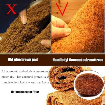 Hamiledyi Reptile Carpet Natural Coconut Fiber Tortoise Carpet Mats 4 Pcs