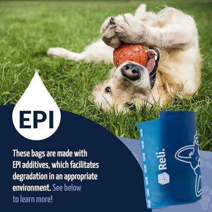 Reli. Biodegradable Dog Poop Bags Rolls (1200 Pack, 80 Rolls) Unscented