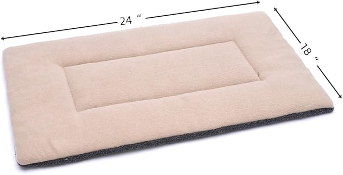 Dog Bed Crate Pad 24" L x 18" W Kennel Pad Machine Washable Entire Dog Crate Beds Double Sided Pet Mat