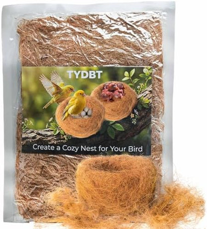Bird Nesting Material,100% Natural Coconut Fiber Bird Nest Bedding, 3.7oz，Safe&Soft Nesting Supplies for Hummingbirds, Canaries, Parakeets, Wild Birds | for Bird Cages, Nest Boxes, Outdoor Bird Houses