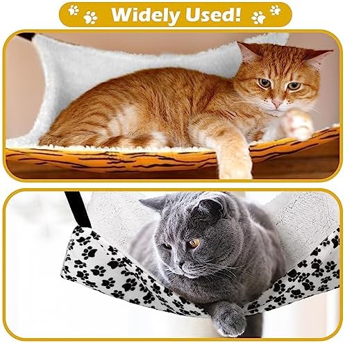 Jetec 2 Pack Cat Hammock for Cage, Zebra and Cat Paw Print, M
