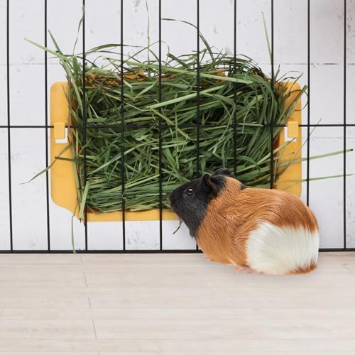 Hypeety Rabbit Hay Feeder Automatic Hay Rack for Guinea Pigs, Yellow, 2pcs