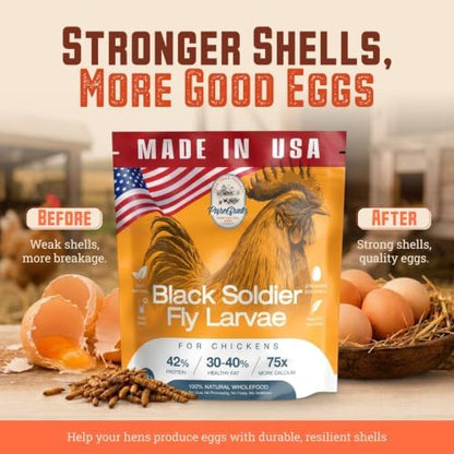 USA-Grown Dried Black Soldier Fly Larvae for Chickens, 5 lb
