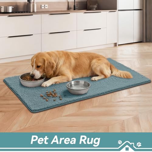 Bcoimo Super Absorbent Dog Door Mat, 48"*30" Anti Slip Mat for Muddy Paws