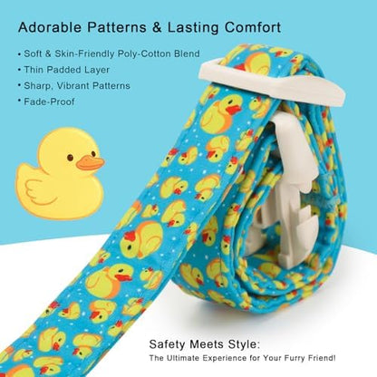 Cute Dog Collar Rubber Duck Girl Boy Dog Collars for Large Dogs - Lightweight Adjustable Male Female Summer Puppy Everyday Collar with Safety Buckle L