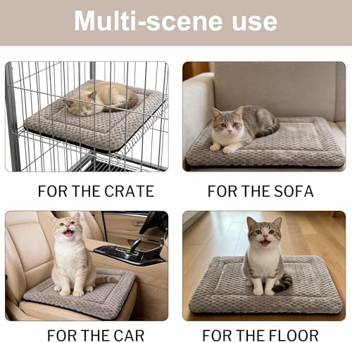 Dog Bed Mat – Soft & Comfortable Dog Kennel Pad for Crate – Durable Crate Bed & Mat for Dogs & Cats (Light Gray, XS(18"*14"*1.5"))