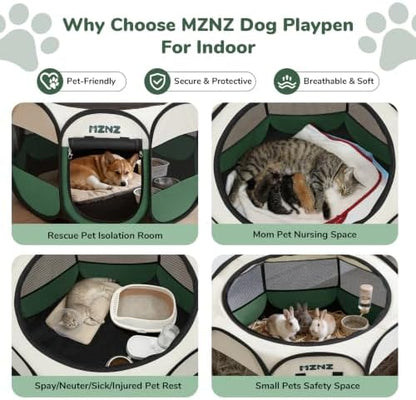 Dog Cat Small Animal Puppy Playpen Crate, Medium, Dark Green