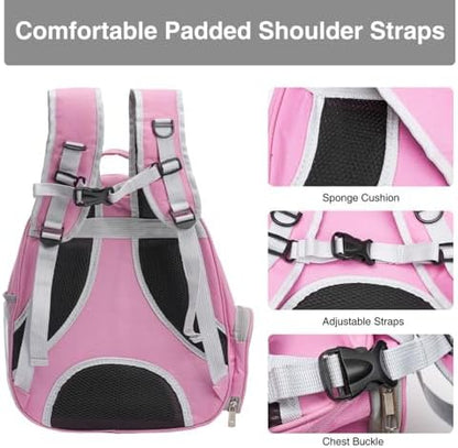 Vivicreate Large Cat Backpack Carrier for Travel and Hiking Transparent Pet Bubble Backpack for Cats up to 20lbs with Ventilation and Padded Straps Mochila para Gatos transportadora mascotas (Pink)