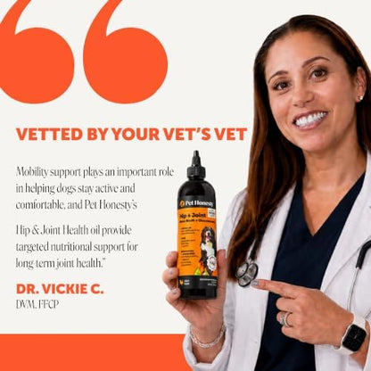 Pet Honesty Hip and Joint Oil for Dogs, Turkey, 90 Count
