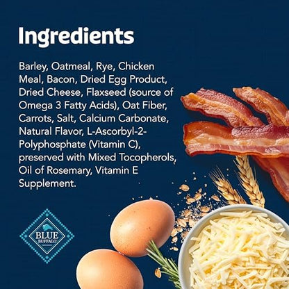Blue Buffalo Health Bars Crunchy Dog Biscuits, Oven-Baked with Natural Ingredients, Bacon, Egg & Cheese, 32-oz Bag (Pack of 2)