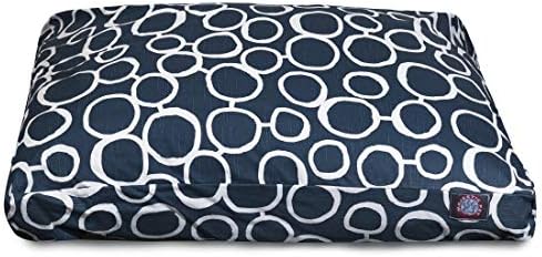 Majestic Pet Rectangular Dog Bed, X-Large, 50x42x5 in, Washable, Navy