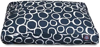 Majestic Pet Rectangular Dog Bed, X-Large, 50x42x5 in, Washable, Navy