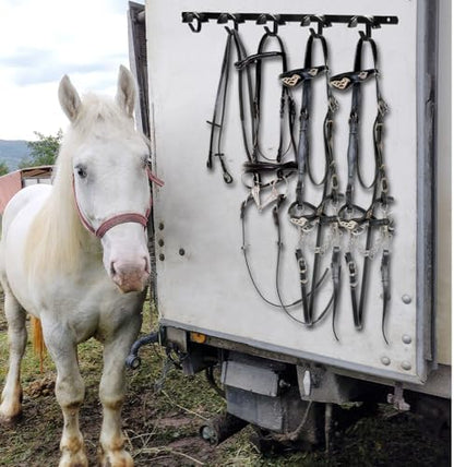 Zonon 4 Pcs Bridle Rack for Horse Wall Mount, Horse Tack Bulk, Five Hooks