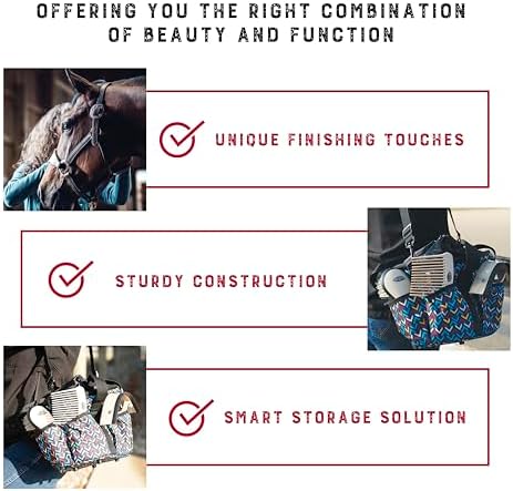 Weaver Equine Horse Grooming Kit, 7-Piece Horse Brush Set with Organizer Tote Bag, Hoof Pick, Comb, Sweat Scraper, Equine Tools for Daily Grooming, Insignia