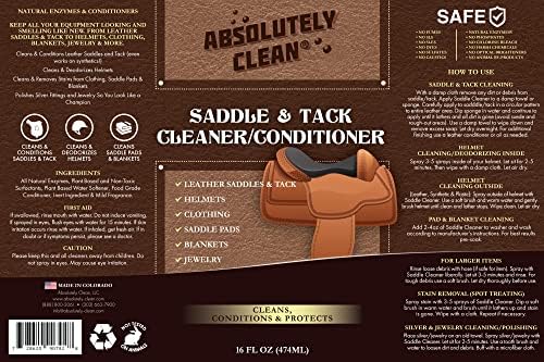 Absolutely Clean Amazing Saddle Soap Spray for Leather Cleaning & Tack Cleaner and Conditioner