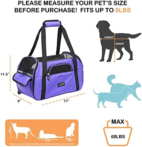 JESPET Soft-Sided Airline-Approved Dog & Cat Carrier Travel Bag