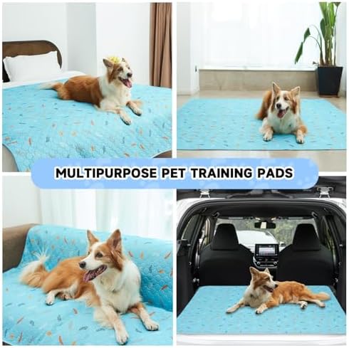 Sunheir Washable Pee Pads for Dogs Extra Large 36" x 72" 2-Pack, Reusable Puppy Pads Pet Training Pads, Waterproof Dog Pee Pads for Crate, Whelping Pad, Non-Slip Protects Against Urine Leakage