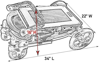 Pet Gear No-Zip Excursion Pet Stroller, Graphite