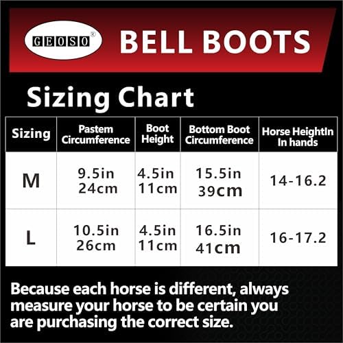 GEOSO Bell Boots for Horses,Ballistic Overreach Horse Boots | Superb Protection, Durability&Comfort,360 Degree Wrap