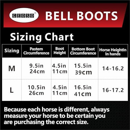 GEOSO Bell Boots for Horses,Ballistic Overreach Horse Boots | Superb Protection, Durability&Comfort,360 Degree Wrap