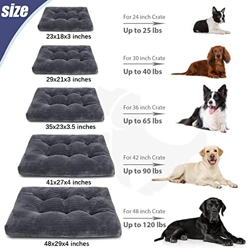KSIIA Washable Dog Crate Bed Kennel Mat for Medium Dogs,29 x 21 Inch,Gray