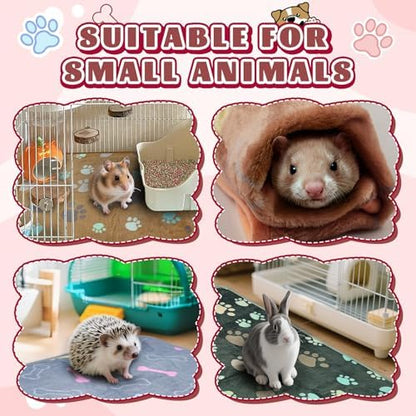 YedsIntu 6 Pcs Washable Guinea Pig Blankets Absorbent Small Animal Fleece Bedding Cage Liners Reusable Pet Pee Pad Sleep Mat Pad Cover for Hamster Ferret Rabbit Chinchilla Hedgehog (Grey, 20" x 30")