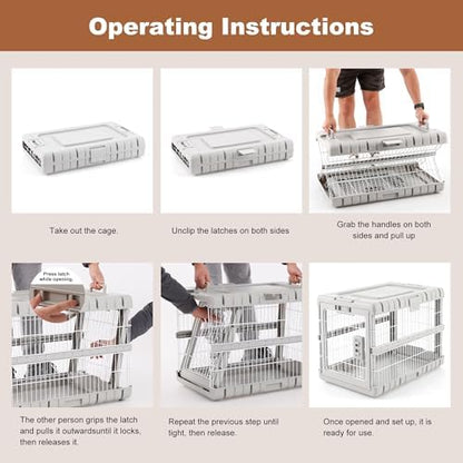 ZOMISIA 36" L Collapsible Dog Crate for Dogs, Heavy Duty Dog Kennel Indoor