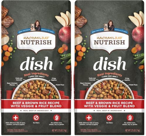 Nutrish Dish Dry Dog Food, Beef Recipe, 3.75 lb. Bag (Rachael Ray) (Pack of 2)