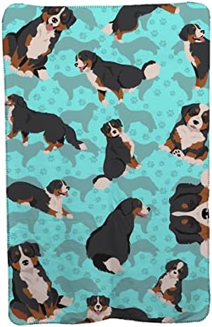 Caroline's Treasures MLM1001TBLT Bernese Mountain Dog Soft Travel Blanket with Bag Airplane Blanket, Indoor Outdoor Camping Blanket for Traveling, Picnics, Beach Trips, Concerts