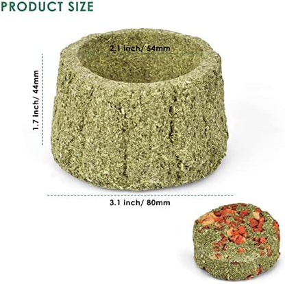 ERKOON 100% Edible Premium Timothy Hay Chew A Bowl for Rabbits, Chinchilla Treats, Chew Toys for Teeth Guinea Pigs and Mice