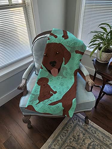 Caroline's Treasures MLM1008LQB Chocolate Labrador Retriever Quilted Blanket 50x60 Artwork Pattern Quilted Throw Blanket for Bed, Couch, Sofa, Soft and Lightweight